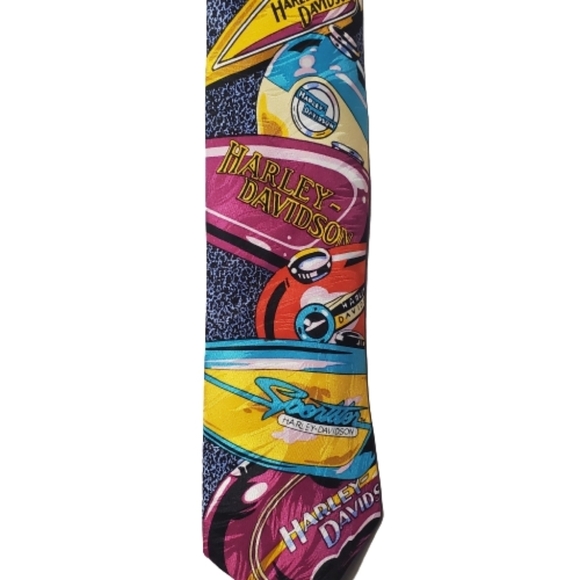 Ralph Marlin Harley Davidson Tank Vivid Colors Men's Neck Tie - Picture 1 of 7